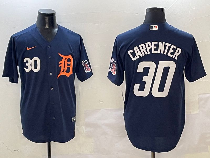 Men Detroit Tigers #30 Carpenter Drak Blue Game 2025 Nike MLB Jersey style 3113